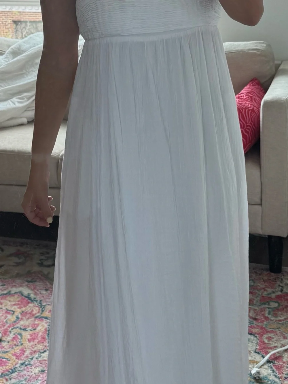 Abercrombie & Fitch White Strapless Maxi Dress